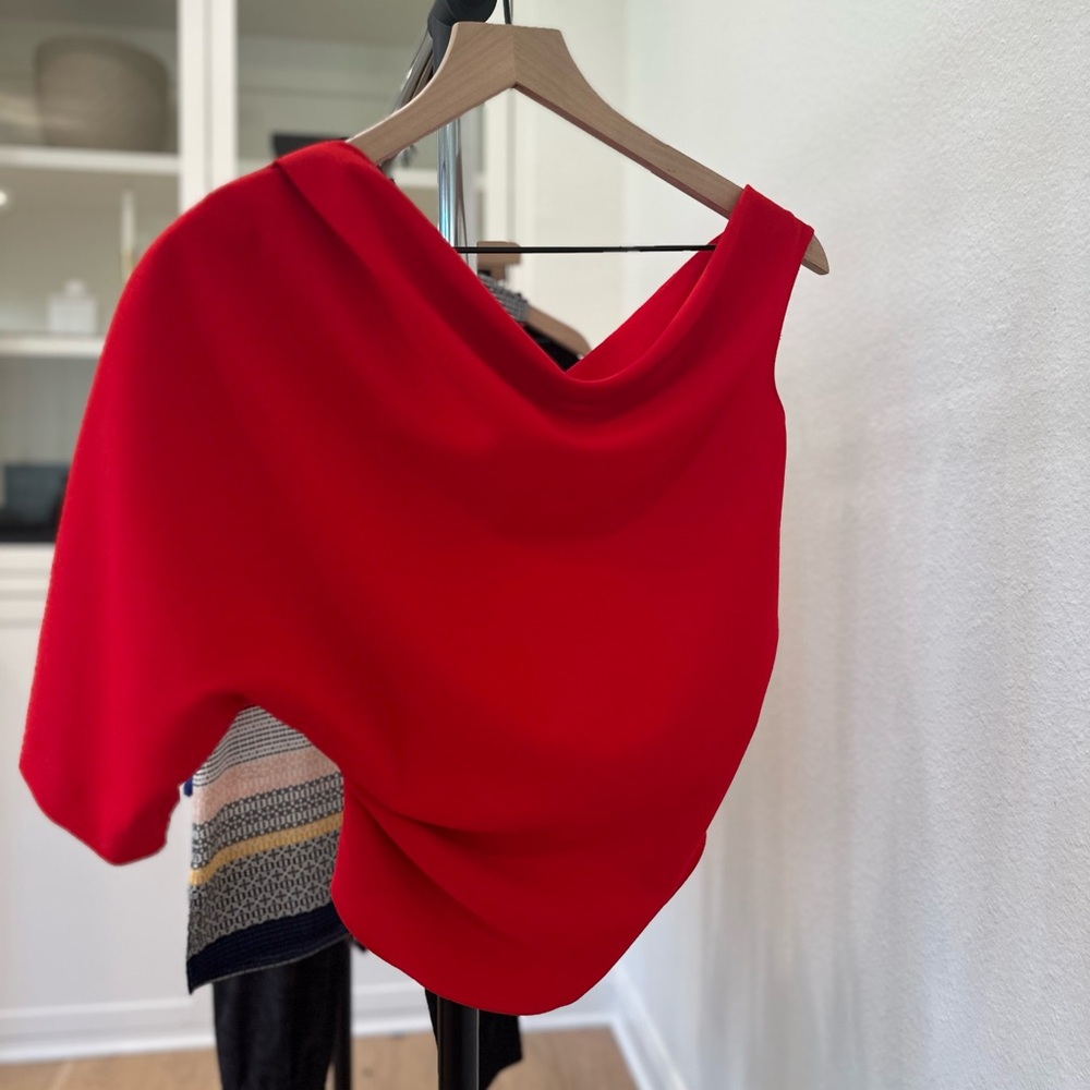 Zara Bold Red Sleeveless Blouse
